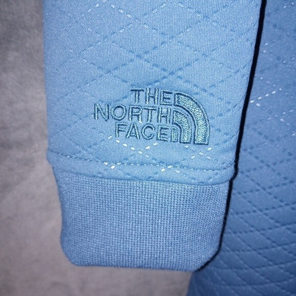 The North Face Blue Green Quilted Hooded Jacket Size Small EUC - Picture 3 of 4